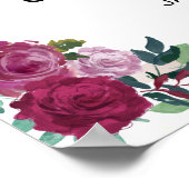 Poster Calligraphie Welcome mariage signe cadre rose (Coin)