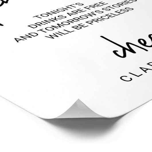 Poster Calligraphie Whimsical Open Bar Sign (Coin)