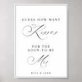 Poster Calligraphy Kisses for Mrs Fête des mariées Game S (Devant)