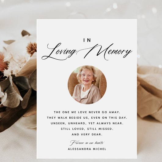 Poster Calligraphy Photo In Love Memory Mariage Sign