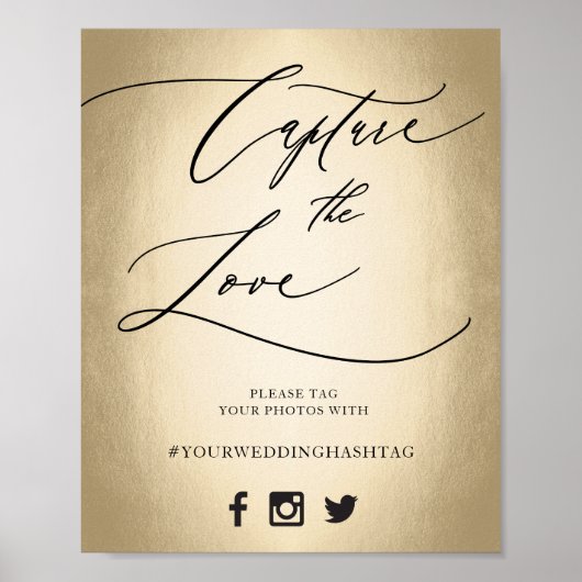 Poster Calligraphy Script Capture The Love Wedding Sign (Devant)
