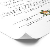 Poster Calliope - Certificat de mariage Orange Blossom (Coin)