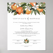 Poster Calliope - Certificat de mariage Orange Blossom (Devant)