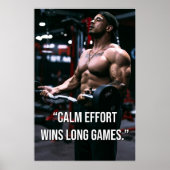 Poster Calm Effort Wins Long Games Gym Motivation Quote (Devant)