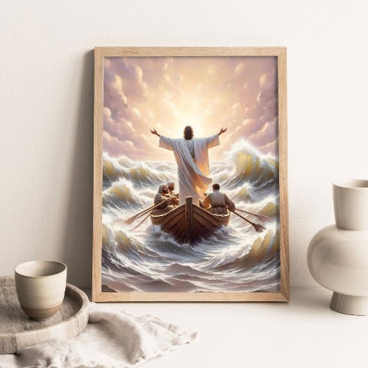 Poster Calm the Storm, Christian Art, Peace Be Still Art