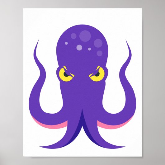 Poster Calmar pourpre d'Octopus (Devant)