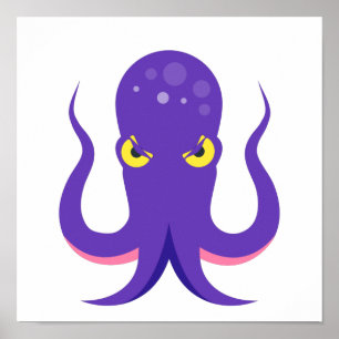 Poster Calmar pourpre d'Octopus