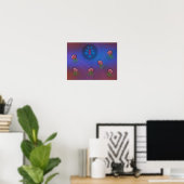 Poster Calmars de l'espace et forme humaine (Bureau à domicile)