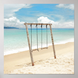 Poster Calme Blue Beach Swing Ocean Photographie