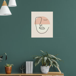 Poster Calme dans la ligne – Visage abstrait minimaliste