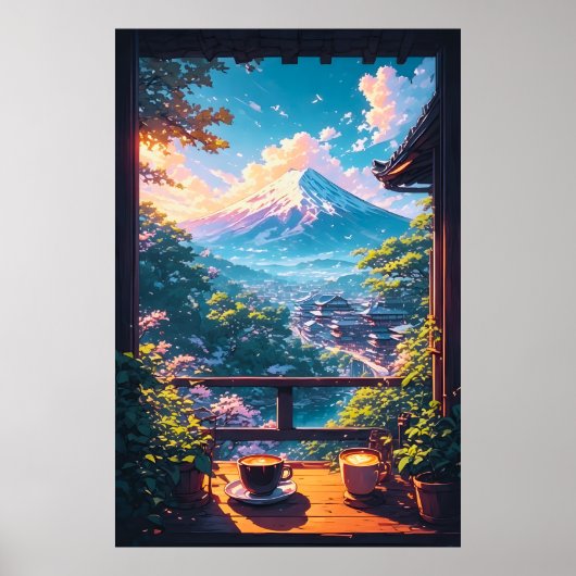 Poster Calme matinal sur le Fuji (Devant)