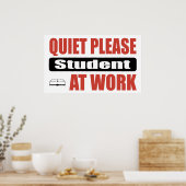 Poster Calme S'Il Vous Plaît Étudiant Au Travail (Cuisine)