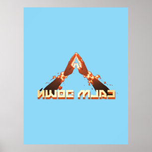 Poster Calme-Toi ! Typographie inverse de l'image miroir
