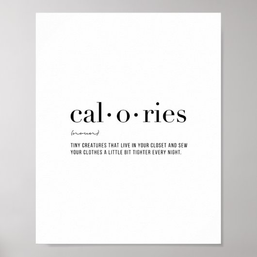 Poster Calories de définition (Devant)