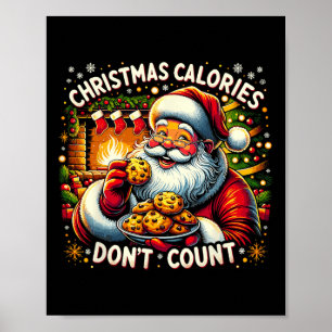 Poster Calories de Noël ne comptent pas - Père Noël Cooki