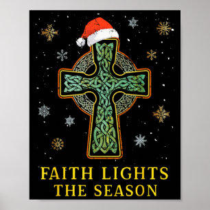 Poster Calotte de Noël de la foi chrétienne croix celtiqu