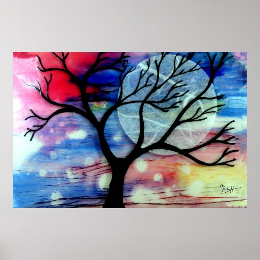 Poster Calques transparents Arbre et Encre (Devant)