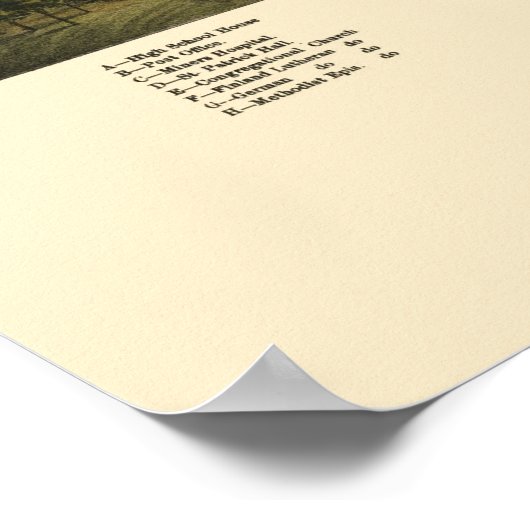 Poster Calumet et Red Jacket, MI Carte panoramique - 1881 (Coin)