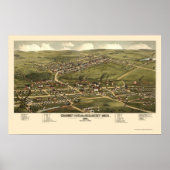 Poster Calumet et Red Jacket, MI Carte panoramique - 1881 (Devant)
