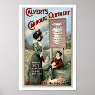 Poster Calvertis Oinment Carbolique Publicité Vintage