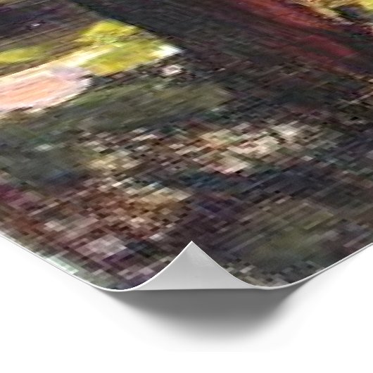 Poster Calves dans un champ bordé de Willow Trees, (Coin)