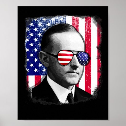 Poster Calvin Coolidge Drapeau américain 4 juillet (Devant)