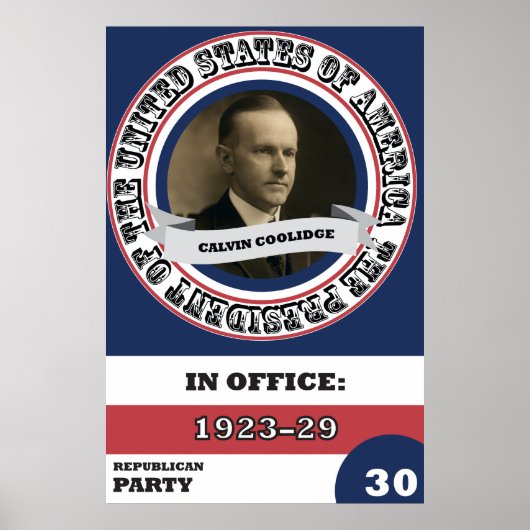 Poster Calvin Coolidge Histoire présidentielle Rétro (Devant)