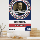 Poster Calvin Coolidge Histoire présidentielle Rétro (Cuisine)