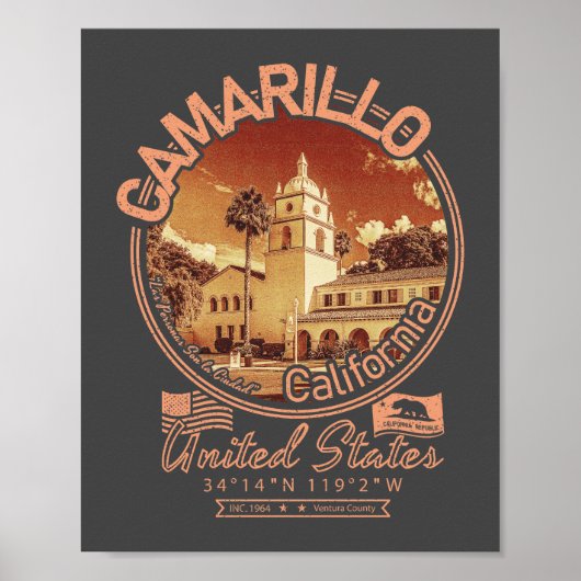 POSTER CAMARILLO CALIFORNIA - VILLE DE CAMARILLO CA (Devant)