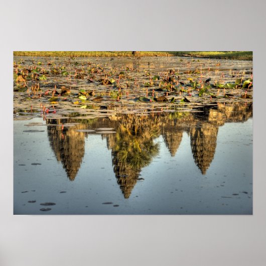 Poster Cambodge, Angkor Wat. Reflet du temple (Devant)