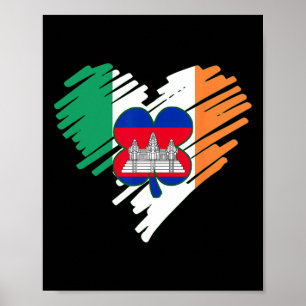 Poster Cambodge Drapeau cambodgien fier St. Patricks Day