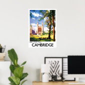 Poster Cambridge, chapelle du King's College, Royaume-Uni (Bureau à domicile)
