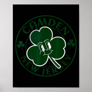 Poster Camden New Jersey Trèfle Irlandais Nj Souvenir Rét