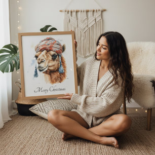 Poster Camel de Noël, personnalisable