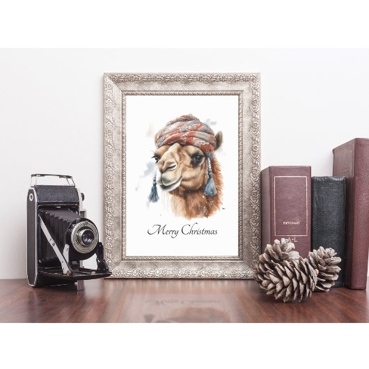 Poster Camel de Noël, personnalisable