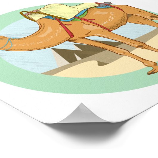 Poster Camel Giza Pyramids (Coin)