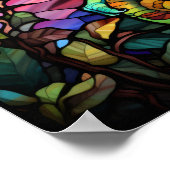 Poster Caméléon arc-en-ciel vibrant de style verre teinté (Coin)