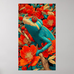 Poster Caméléon en Technicolor