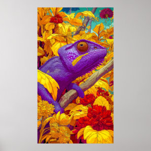 Poster Caméléon en Technicolor