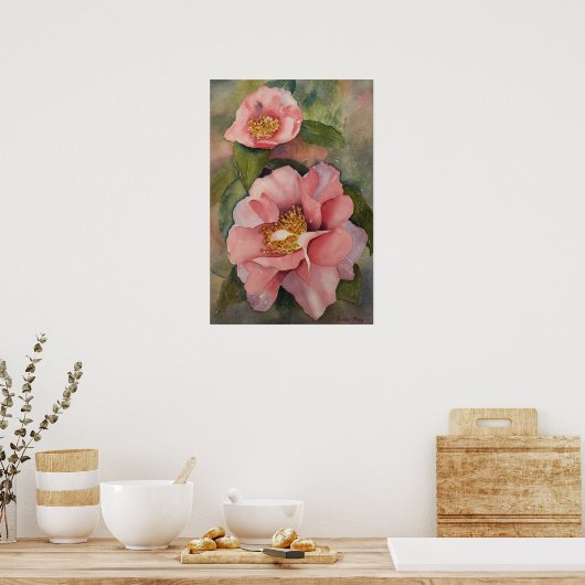 POSTER - 'Camellia en fleurs' (Cuisine)