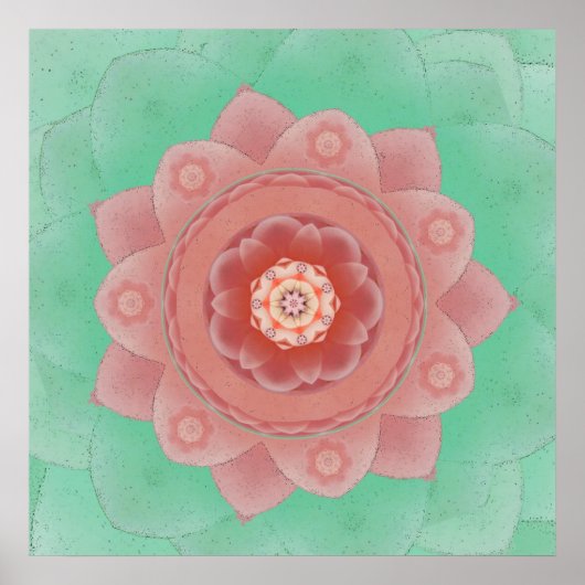 Poster Camellia Lotus Mandala (Devant)