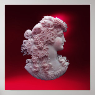 POSTER CAMEO ANTIQUE, DAME AUX RAISONS ET AUX GRAPEVINES