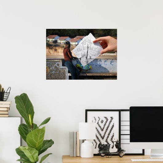 Poster Caméra Crayon Vs - Accueil (Bureau à domicile)