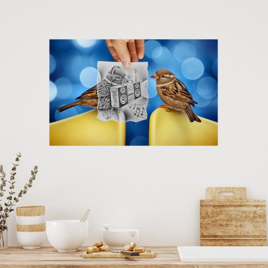 Poster Caméra Crayon Vs - Electro Bird (Cuisine)