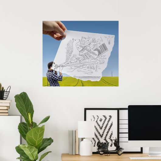 Poster Caméra Crayon Vs - Inspiration (Bureau à domicile)