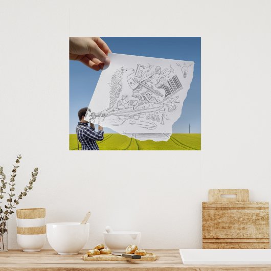 Poster Caméra Crayon Vs - Inspiration (Cuisine)