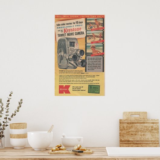 Poster Caméra de cinéma Keystone 1957 (Cuisine)