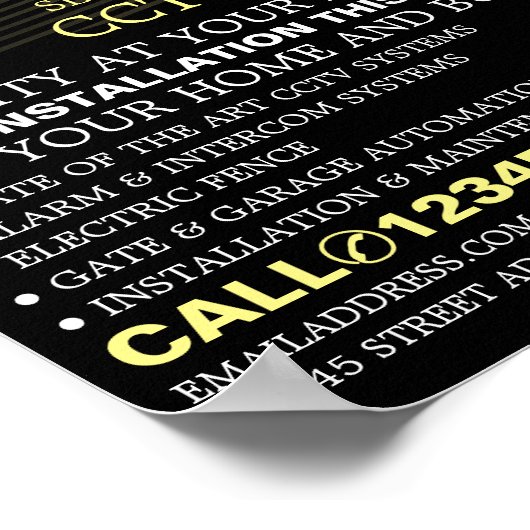 Poster Caméra montée CCTV, publicité de sécurité CCTV (Coin)