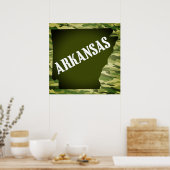 Poster Caméra Silhouette de l'État de l'Arkansas (Cuisine)