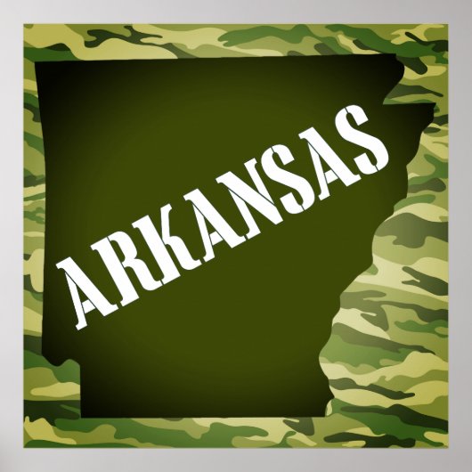 Poster Caméra Silhouette de l'État de l'Arkansas (Devant)